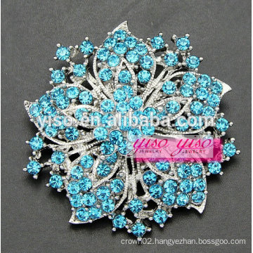 female vintage colored crystals flower brooch